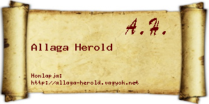 Allaga Herold névjegykártya